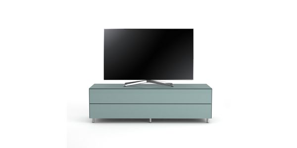 Meuble TV Design 160 cm Epure SINGLE TIDY XL Verre Bleu Nordic