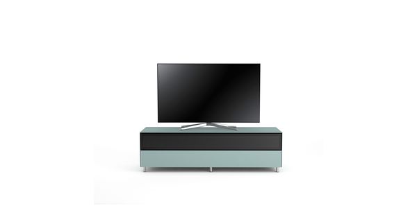 Meuble TV Design 160 cm Epure SINGLE SOUND XL Verre Bleu Nordic