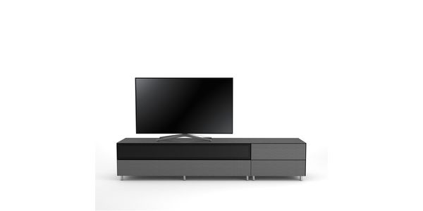 Meuble TV Design 225 cm Epure LOFT SOUND K3 Verre Graphite Scintillant