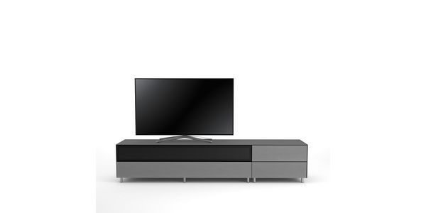 Meuble TV Design 225 cm Epure LOFT SOUND K3 Verre Graphite Mat Satiné