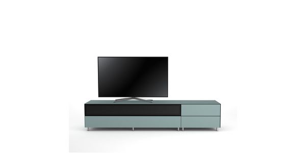 Meuble TV Design 225 cm Epure LOFT SOUND K3 Verre Bleu Nordic Mat Satiné