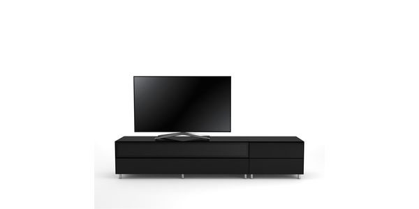 Meuble TV Design 225 cm Epure LOFT SOUND K3 Verre Noir Mat Satiné