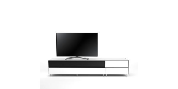 Meuble TV Design 225 cm Epure LOFT SOUND K3 Verre Blanc