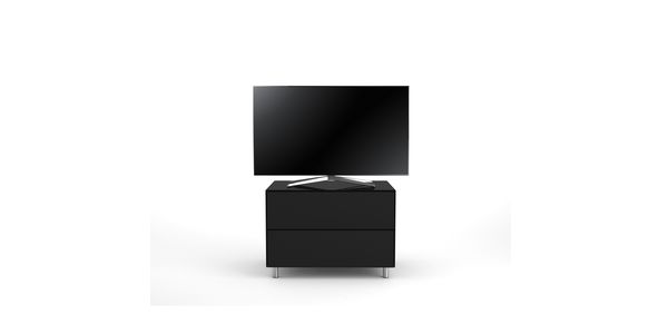 Meuble TV Design 65 cm Epure PRATIK Verre Noir
