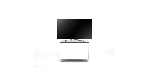 Meuble TV Design 65 cm Epure PRATIK Verre Blanc