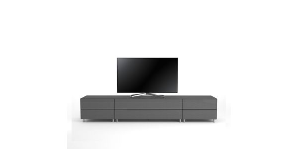 Meuble TV Design 260 cm Epure SALON K1 Verre Graphite Scintillant