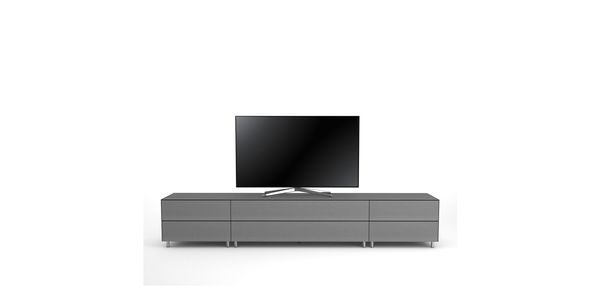 Meuble TV Design 260 cm Epure SALON K1 Verre Graphite Mat Satiné