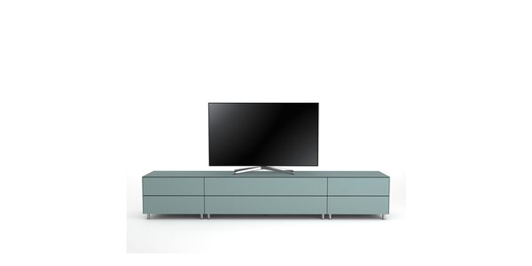 Meuble TV Design 260 cm Epure SALON K1 Verre Bleu Nordic Mat Satiné