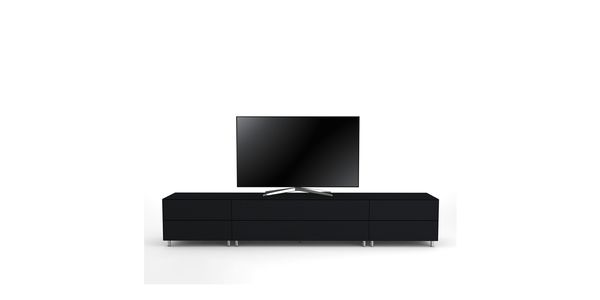 Meuble TV Design 260 cm Epure SALON K1 Verre Noir Mat Satiné