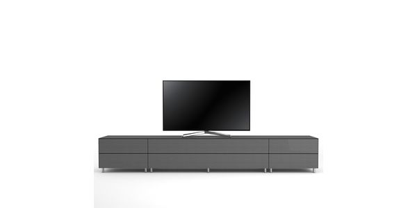Meuble TV Design 290 cm Epure SALON K2 Verre Graphite Scintillant
