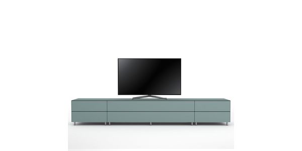 Meuble TV Design 290 cm Epure SALON K2 Verre Bleu Nordic Mat Satiné