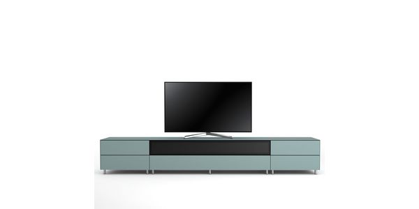 Meuble TV Design 290 cm Epure SALON SOUND K3 Verre Bleu Nordic Mat Satiné