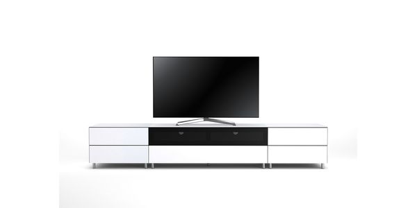 Meuble TV Design 260 cm Epure SALON SOUND K2 Verre Blanc