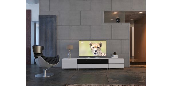 Meuble TV Design 260 cm Epure SALON SOUND K2 Verre Noir