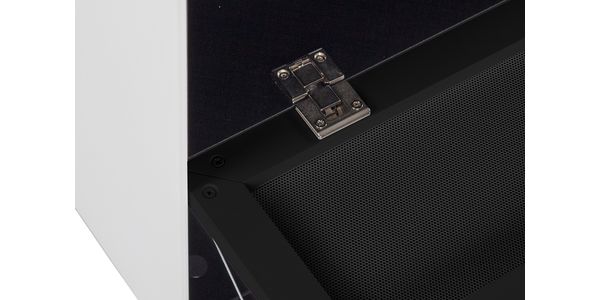 Meuble TV Design 130 cm Epure SINGLE SOUND L Verre Noir Mat Satiné