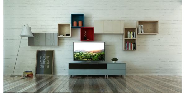 Meuble TV Design 195 cm Epure LOFT SOUND K1 Verre Noir