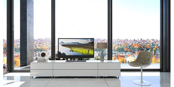 Meuble TV Design 260 cm Epure SALON K1 Verre Bleu Nordic
