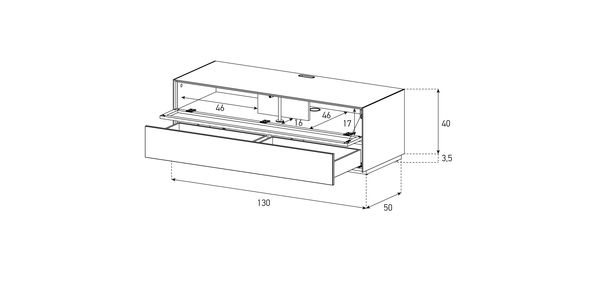 Meuble TV Sonorous Elements EX10-PD-2 Abattant en tôle acoustique  / tiroir