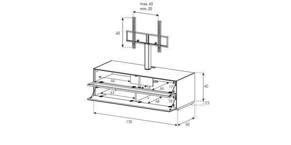 Meuble TV Sonorous Elements EX11-PF-2 Abattant en tôle acoustique