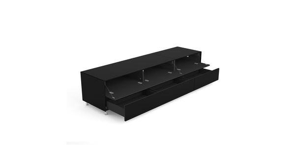 Meuble TV Design 195 cm Epure LOFT K1 Verre Bleu Nordic Mat Satiné