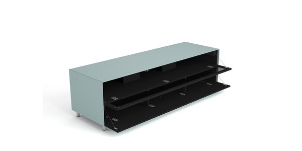 Meuble TV Design 160 cm Epure SINGLE SOUND XL Verre Noir