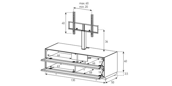 Meuble TV Sonorous Elements EX11-PP-2 Abattant en tôle acoustique