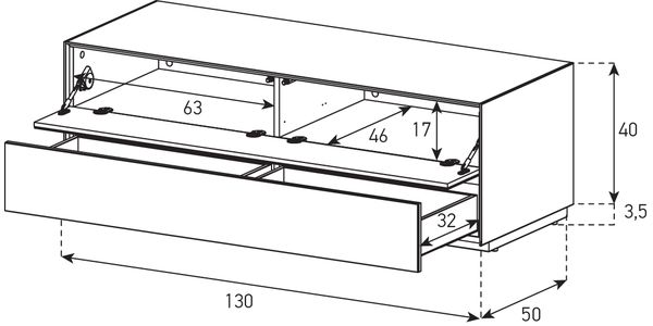 Meuble TV Sonorous Elements EX12-FD-PITC-PITC-2-A Abattant / Tiroir