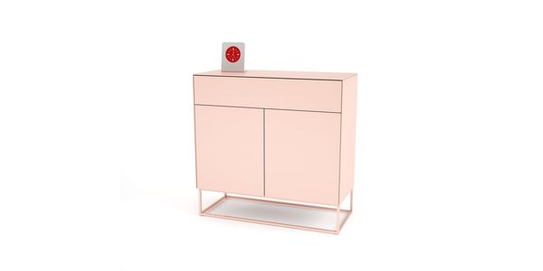 Commode glas rosa