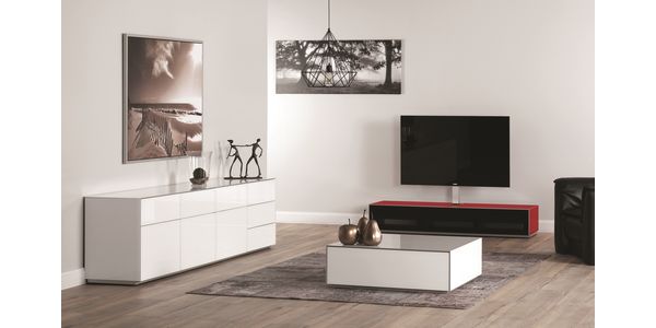 Lowboard TV Sonorous Elements EX15-PS-2, avec Abattant en tôle perforée