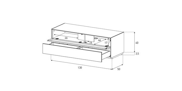 Meuble TV Sonorous Elements EX12-PD-2 Abattant en tôle acoustique / Tiroir