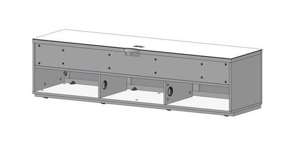 Meuble TV Sonorous Lowboard Studio STA260T-WHT-GRY-BS, Pour intégration d'une barre son