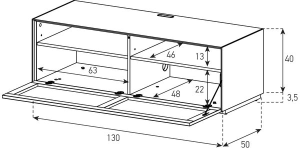 Meuble TV Sonorous Elements EX10-T1-2 Abattant tissu acoustique