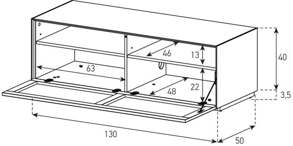 Meuble TV Sonorous Elements EX12-T1-2 Abattant tissu acoustique