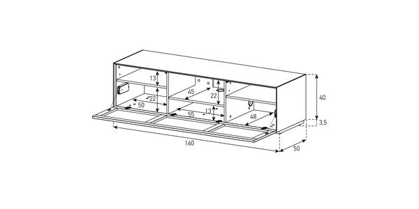 Meuble TV Sonorous Elements EX32-PC-2 avec tôle perforée pour le son