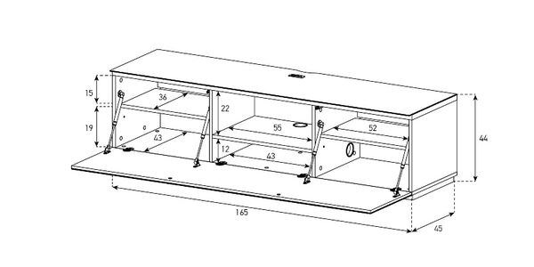 Meuble TV Sonorous Studio STA160I-WHT-WHT-BS,