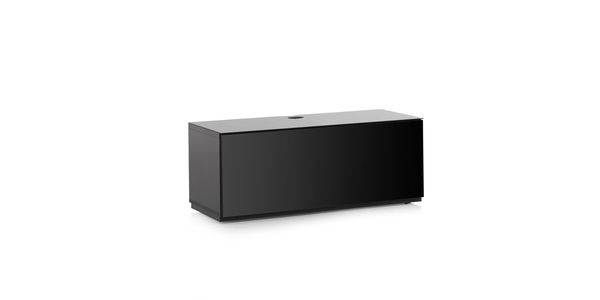 Meuble TV Sonorous Lowboard Studio sta110f-blk-blk-bs, Abattant en verre