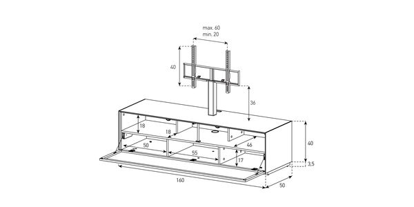 EX31-PS-2, Meuble TV, Sonorous,160 cm