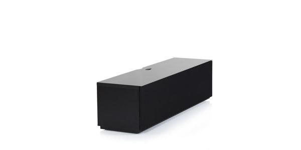 Meuble TV Sonorous Lowboard Studio sta160t-blk-blk-bs Noir / façade en tissu / Idéal pour haut-parleur central