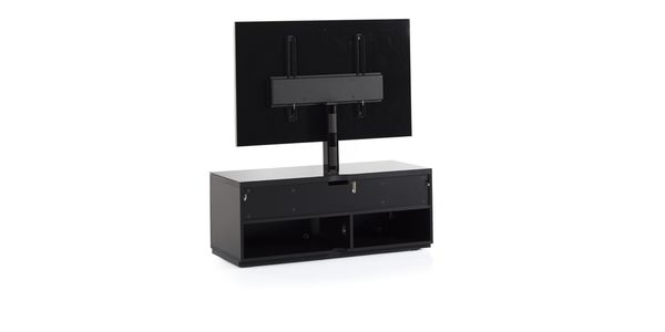 Meuble TV Sonorous Lowboard Studio sta110f-blk-blk-bs, Abattant en verre