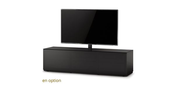 Meuble TV Sonorous Lowboard Studio STA260P-BLK-BLK-BS, façade en Tôle Acoustique