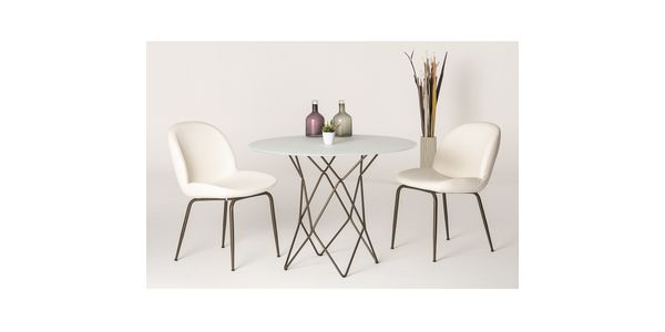 Table de Salle à Manger ALICE, Verre Matte, Rond 120 cm