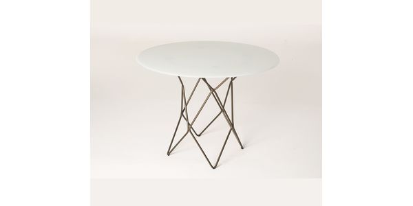 Table de Salle à Manger ALICE, Verre Matte, Rond 120 cm