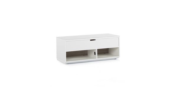 Meuble TV Sonorous Lowboard Studio sta110f-wht-oak-bs Chêne-Blanc, Abattant
