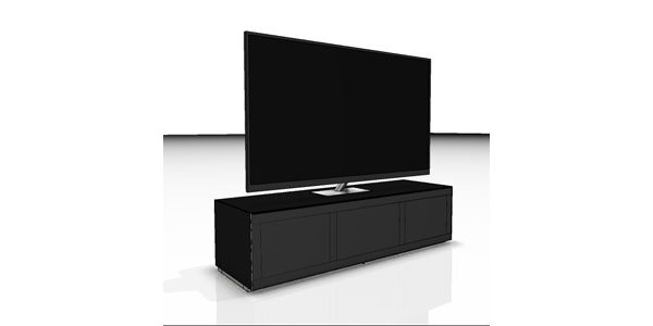 Meuble TV Sonorous Elements EX30-TC-BLK, Verre Noir avec abattant textile