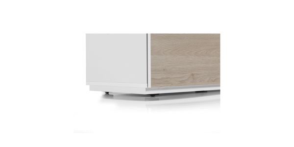 Meuble TV Sonorous Lowboard Studio sta110f-wht-oak-bs Chêne-Blanc, Abattant