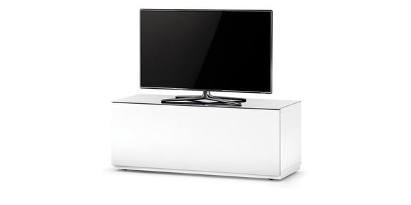 Meuble TV Sonorous Lowboard Studio sta110f-wht-wht-bs, Abattant