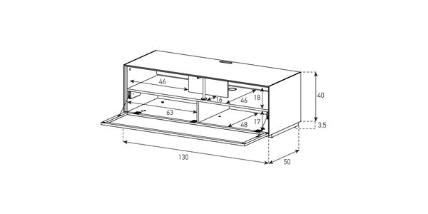 Meuble TV Sonorous Elements EX10-PS-2 Abattant en tôle acoustique