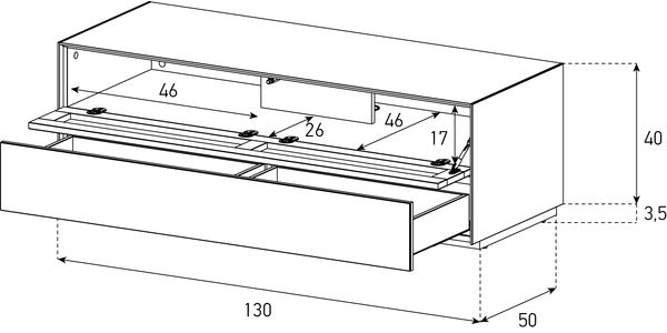 Meuble TV Sonorous Elements EX12-TD-2 Abattant tissu / Tiroir