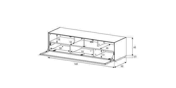 Meuble TV Sonorous Elements EX32-PS-2 Abattant en tôle acoustique