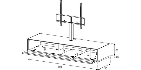 Meuble TV Sonorous Elements EX36-TS-2 Abattant en tissu acoustic